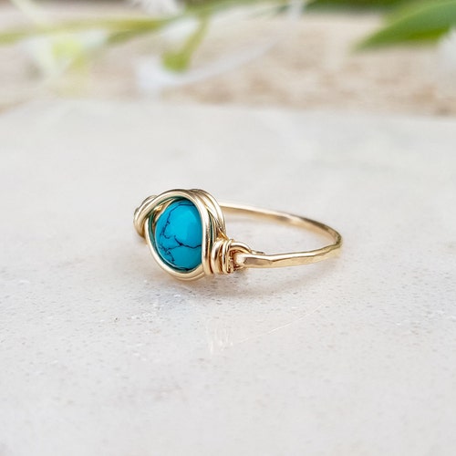 Dainty Turquoise Gold Ring Gold Ring Solid Turquoise - Etsy Israel