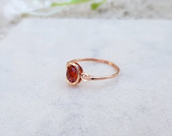 Gold Ruby Ring, Dainty Ring, July Birthstone Ring, Natural Ruby Ring, Wire Wrapped Ring, Valentine's Day Gift, Gift For Her, Delicate Ruby