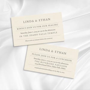 Tempel Versiegelung & Luncheon Einladungen | LDS Hochzeit benutzerdefinierte Templett Vorlage | Sofort Download (Linda)