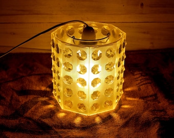 Lámpara colgante Rotaflex vintage, años 60, efecto diamante, estilo francés antiguo.