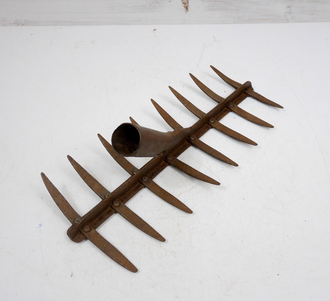 Old Riveted Wrought Iron Rake Antique Garden Tool 19th Century - Etsy