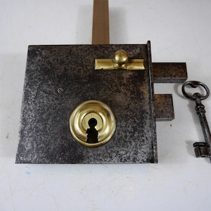 antique big iron door lock 18th old door lock