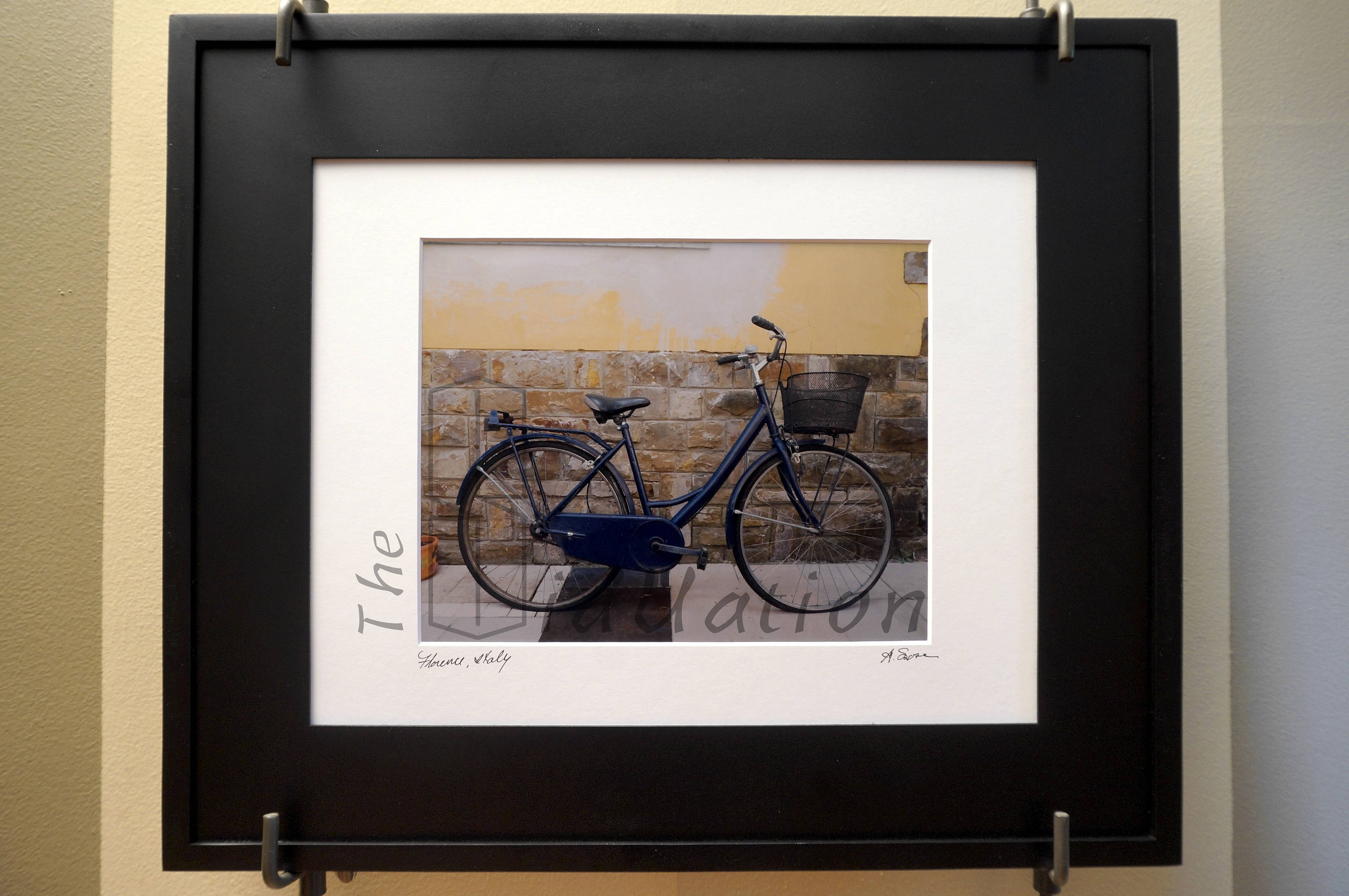 Blue Bike Basket Parked Along Yellow Wall Florence Italy Print Etsy