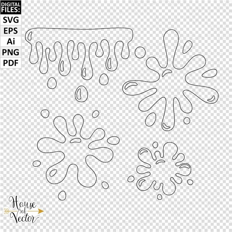 Paint Splatter Splash Dripping Paint SVG PNG Eps Pdf Etsy UK