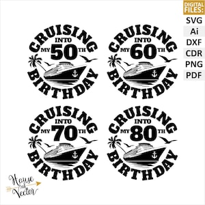 Kreuzen in meinem 50., 60., 70., 80. Geburtstag, digitale Download-Dateien SVG, Ai, DXF, Cdr, PNG, Pdf. Druckbar, Cricut, Papierschnitt, Laser.