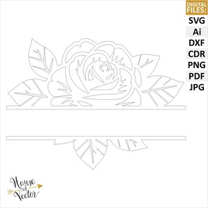 Split Rose, Monogram, Frame, SVG, Cut Files. Vinyl Design Cutting Files ...