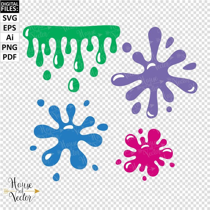 Paint Splatter Splash Dripping Paint SVG PNG Eps Pdf Etsy UK