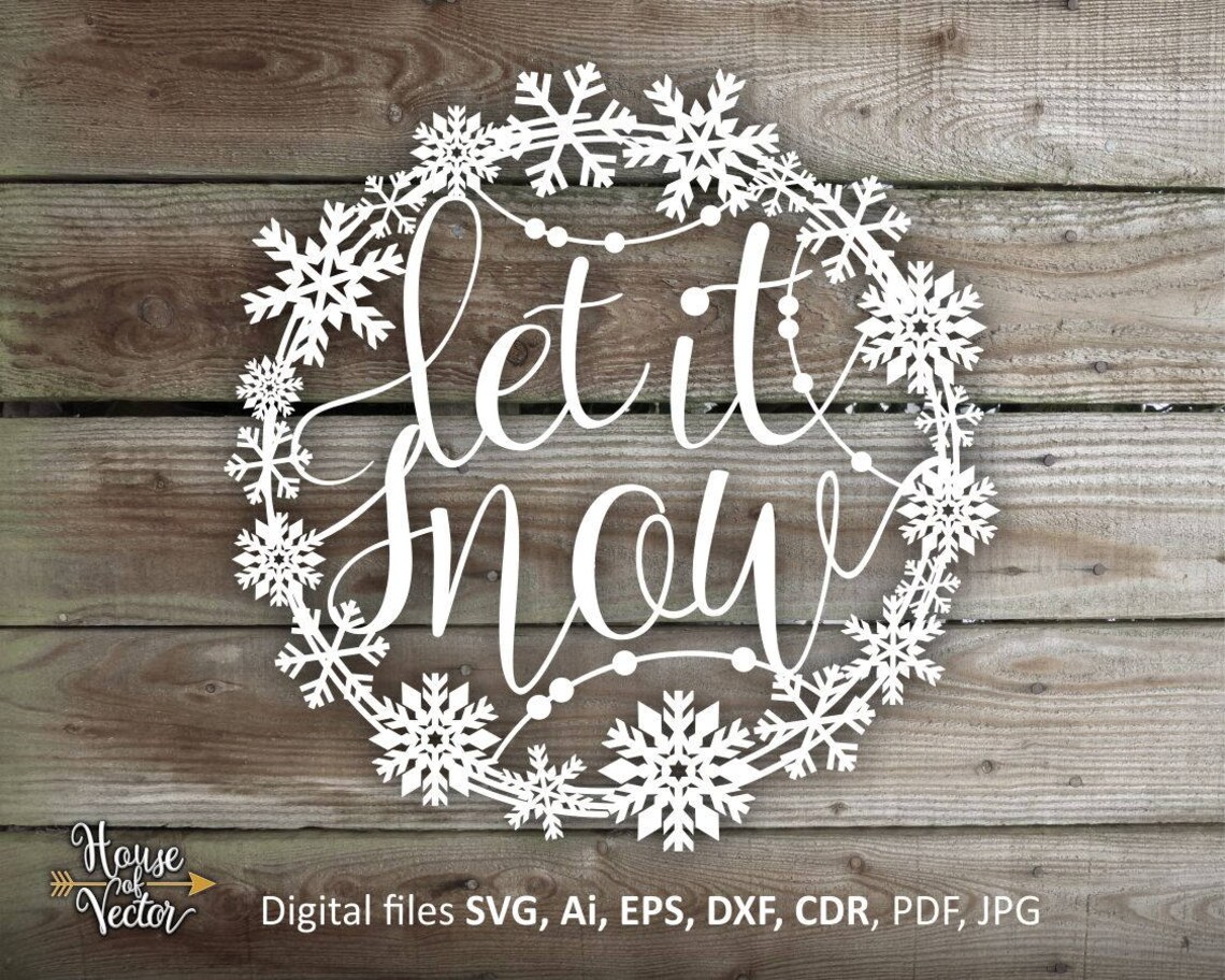 Let it Snow clipart SVG EPS Ai cdr. Christmas vector digital Etsy