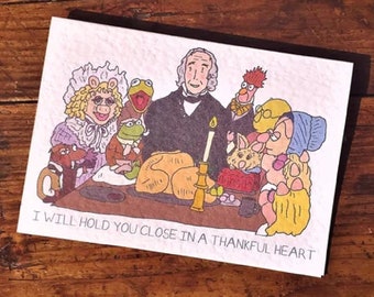 The Muppet Christmas Carol - I will hold you close in a thankful heart A6 card with envelope
