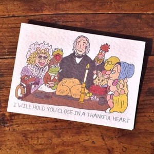 Die Muppet Weihnachtslied - ich halte dich fest in einer Danksagung Herz A6 Karte mit Umschlag