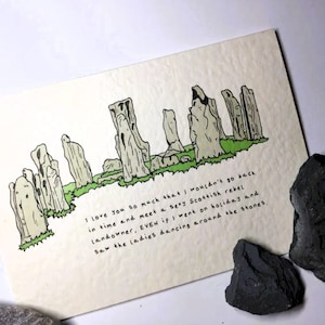 Tarjeta divertida de Outlander, tamaño A6, con sobre.