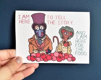 Muppet Christmas Carol Gonzo und Rizzo A6 Grußkarte mit Umschlag