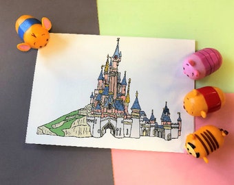 Sleeping Beauty's Castle - A6 card with envelope