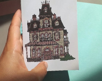 Disneyland Paris notebook (Phantom Manor, Big Thunder Mountain, Sleeping Beauty's Castle, Skull Rock - A6 size journal