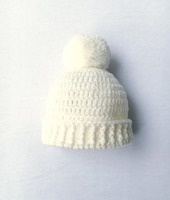 cream baby hat