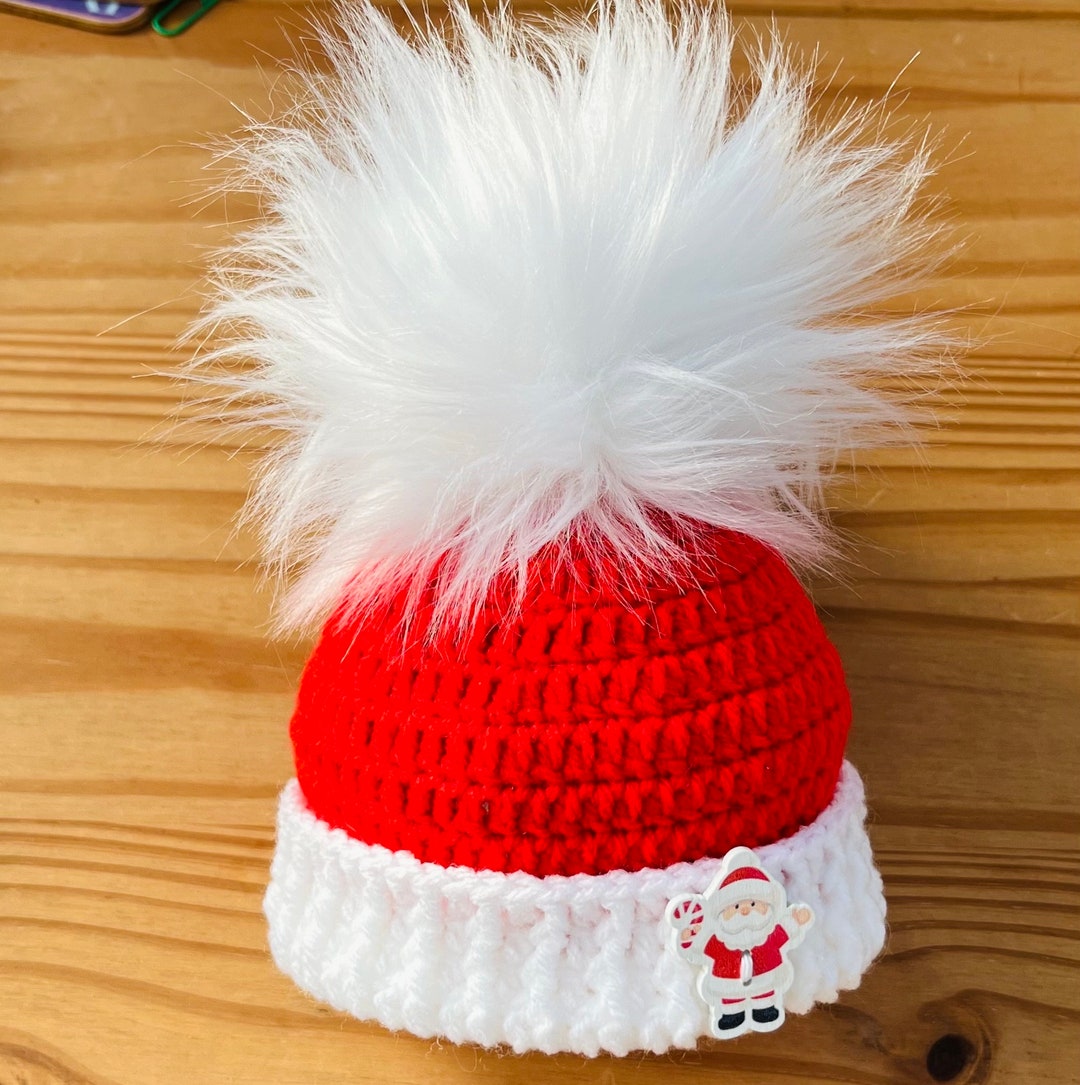 Baby Santa Hat Christmas Baby Crochet Hat Novelty Baby Hat Etsy
