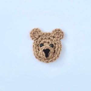 Crochet Teddy Appliqués, 1 Teeny Tiny Teddys Motifs, Embellishments, Sewing, Crochet, Bear Motif, Baby Colours, Brown Bear Motifs