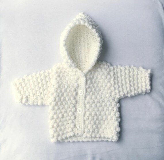 baby white cardigan unisex