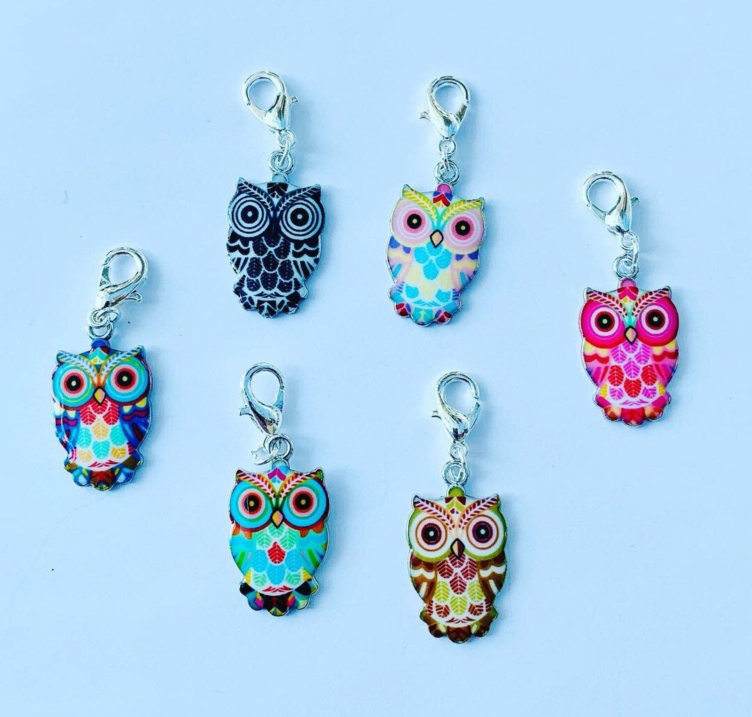 Owl Stitch Markers, Set of 6 Owl Stitch Markers, Crochet Stitch Markers