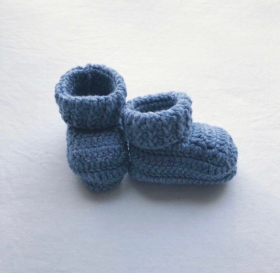 blue baby booties