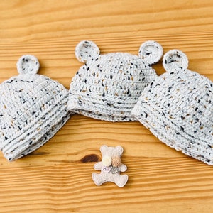 Baby Bear Hat, Baby Crochet Hat, Ribbed Baby Hat, Baby Photo Prop, Baby Shower Gift, Baby Hats, New Baby Gift, Pregnancy Reveal