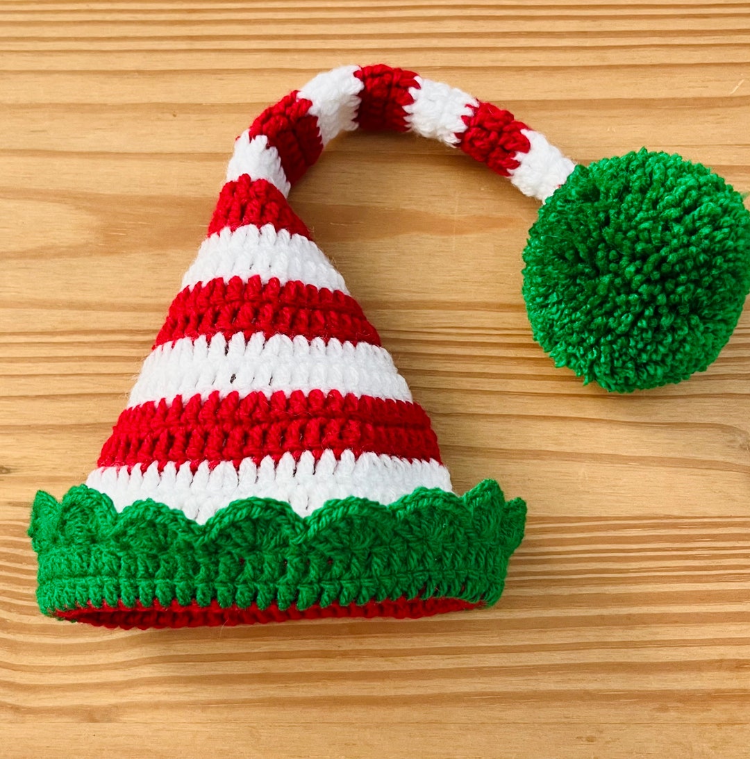 Christmas Baby Elf Hat, Baby Crochet Hat, Novelty Baby Hat, New Baby