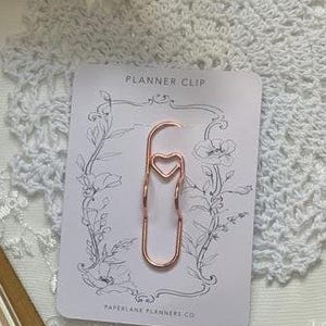 PEN HOLDER  | Large Paper Clip  | Journal Page Marker | Planner Accessories | Rose Gold Planner Clip