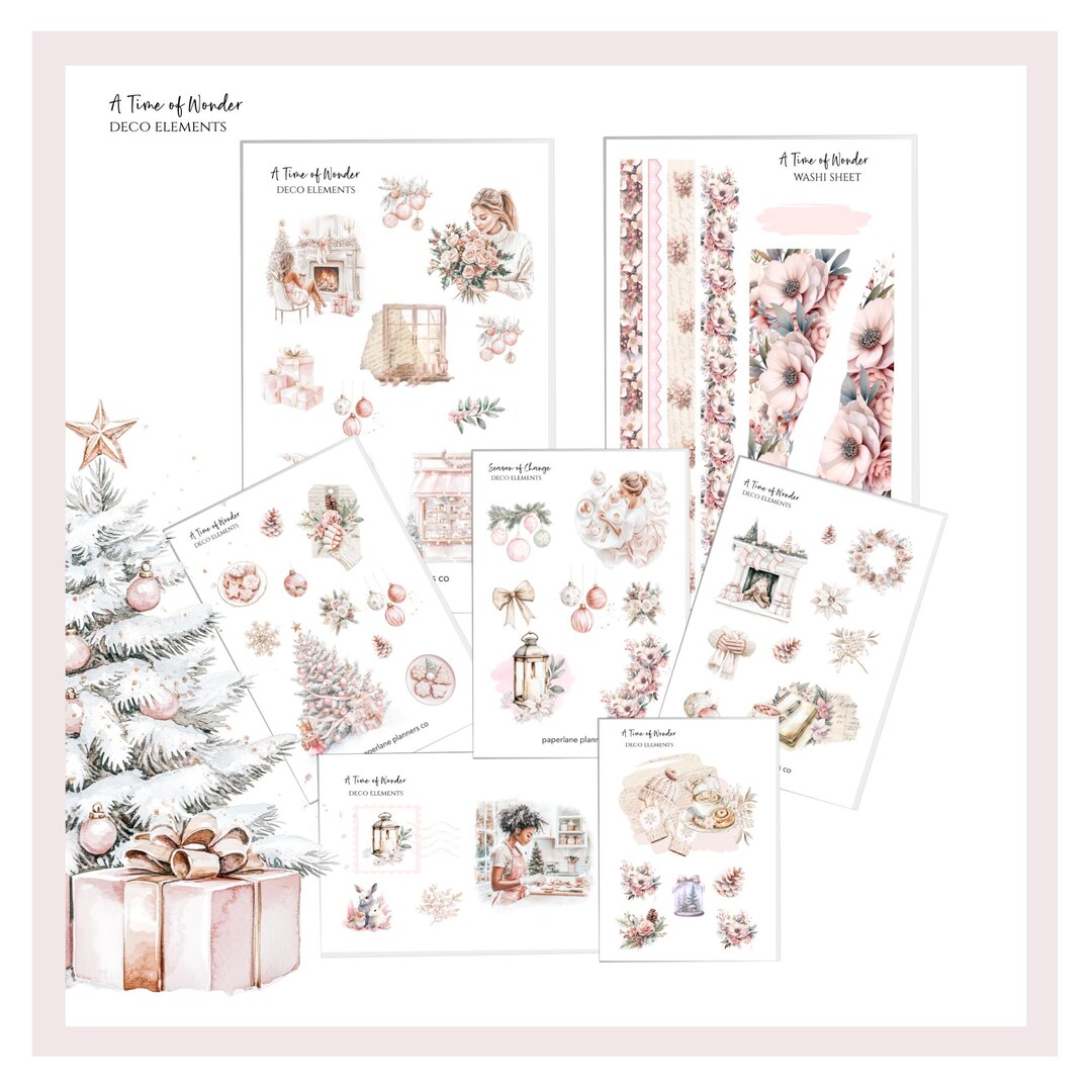 Christmas Planner Sticker Kit | Winter Deco Kit - Etsy