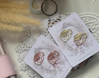 Set di fermagli per tazze da caffè: fermagli per planner color oro o oro rosa