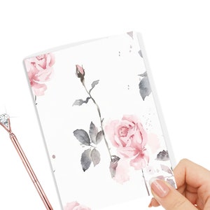 Elegante dashboard per planner floreale / inserto per planner con rose / tasca personale A5 A6 / HP Half Letter Mini e Classic / copertina per planner in pergamena