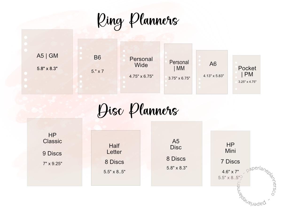 Planner Dashboard | Planner Inserts A5 A6 | Pocket Personal | HP ...