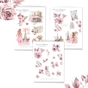 Parisian Planner Sticker Kit: Transparent Matte Decorative Stickers