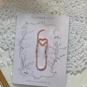 Rose Gold Paper Clip Pen Holder | Planner Journal Bookmark | Page Marker