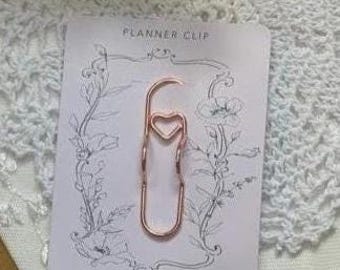 Rose Gold Paper Clip Pen Holder | Planner Journal Bookmark | Page Marker