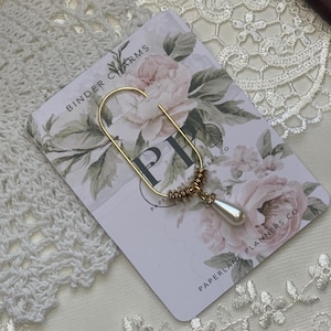 PEARL DROP Large Paper Clip  | Journal Page Marker | Planner Accessories | Planner Clip | Planner Accessories | Jumbo Planner Charm
