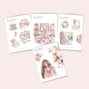 Spring Planner Stickers: Transparent Matte Decorative Kit