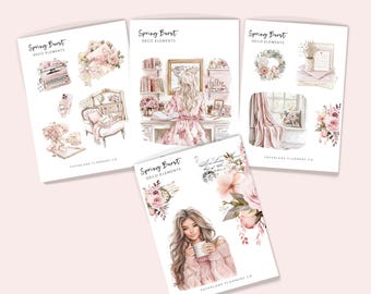 Vårkalenderklistermärken: Transparent matt dekorationskit