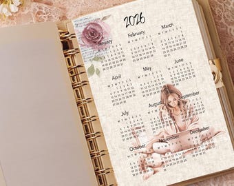Planner Dashboard | 2026 Calendar | Laminated Yearly Calendar A5 A6 |  Personal Pocket | HP Classic Calendar