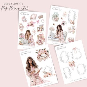 Adesivi per planner Boho: kit decorativo trasparente opaco