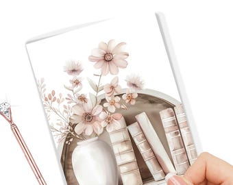 Planificador de libros con diseño floral / Bolsillo personal A5/A6 / Separador de diario elegante