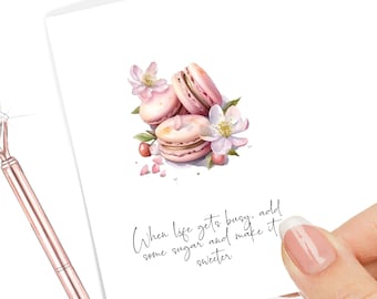 Laminiertes Planer Dashboard | Macarons & Spruch | A5 A6 Pocket Multi Sizes