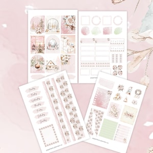 Stickerset weekplanner voor verticale planners | Kerstthema