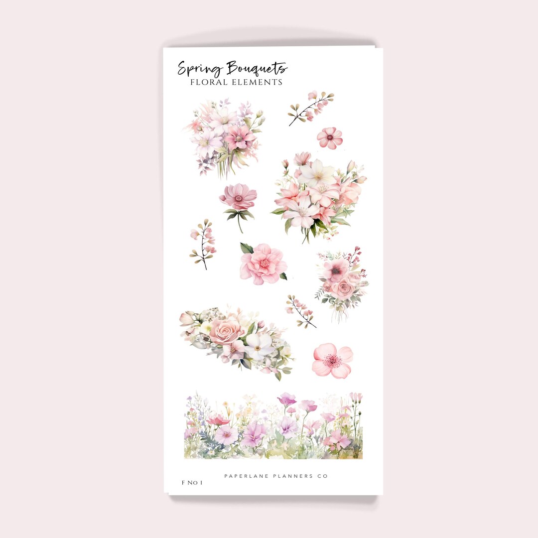 Floral Deco Stickers | Journal Sticker Set | Decorative Bundle ...
