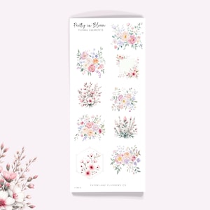 Floral Washi Stickers: Decorative Journal Planner Stickers (3&quot; x 7&quot;)