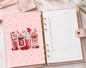 Valentines Planner Dashboard | A5 A6, Handmade Cardstock