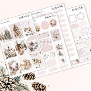 Stickerset weekplanner voor verticale planners | Kerstthema