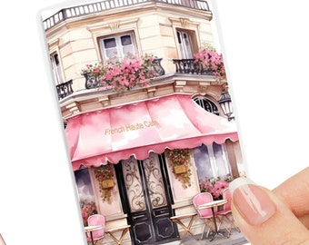 Biglietto di auguri per caffè francese / Segnalibro planner parigino