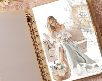 Gelamineerd plannerdashboard | Elegant Woman-ontwerp, A5 A6, HP Classic
