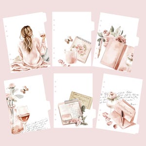 Planer Tab Teiler | 6er Set Trennblätter |  A5 A6 B6 Persönliche Tasche | HP Half Letter Mini & Classic | Planer Dashboard