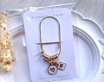 Heart Gold Paper Clip | Jumbo Charm | Page Holder | Planner Accessories | Page Saver | Bookmark